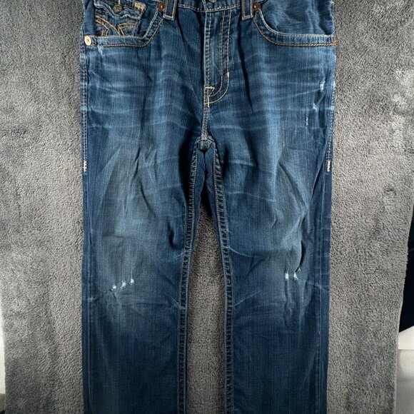 Big Star Jeans Men 34Rx30 Bootcut Pioneer Cotton Ridged Denim Western Rodeo Blue - Picture 1 of 16